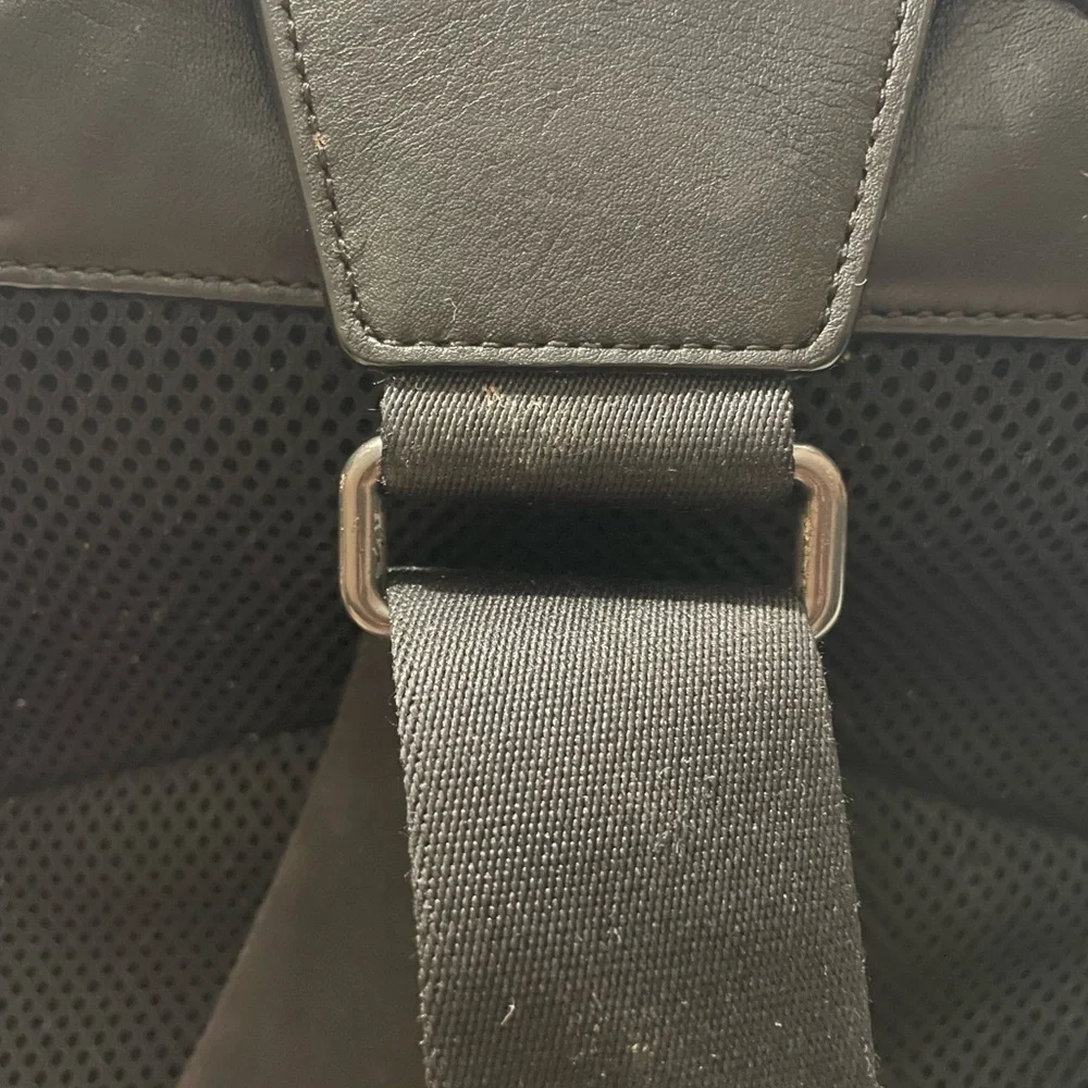 Coach Black and Blue Striped Backpack